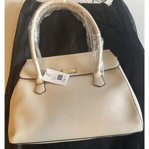 London Fog Cream Tote with Black Accents